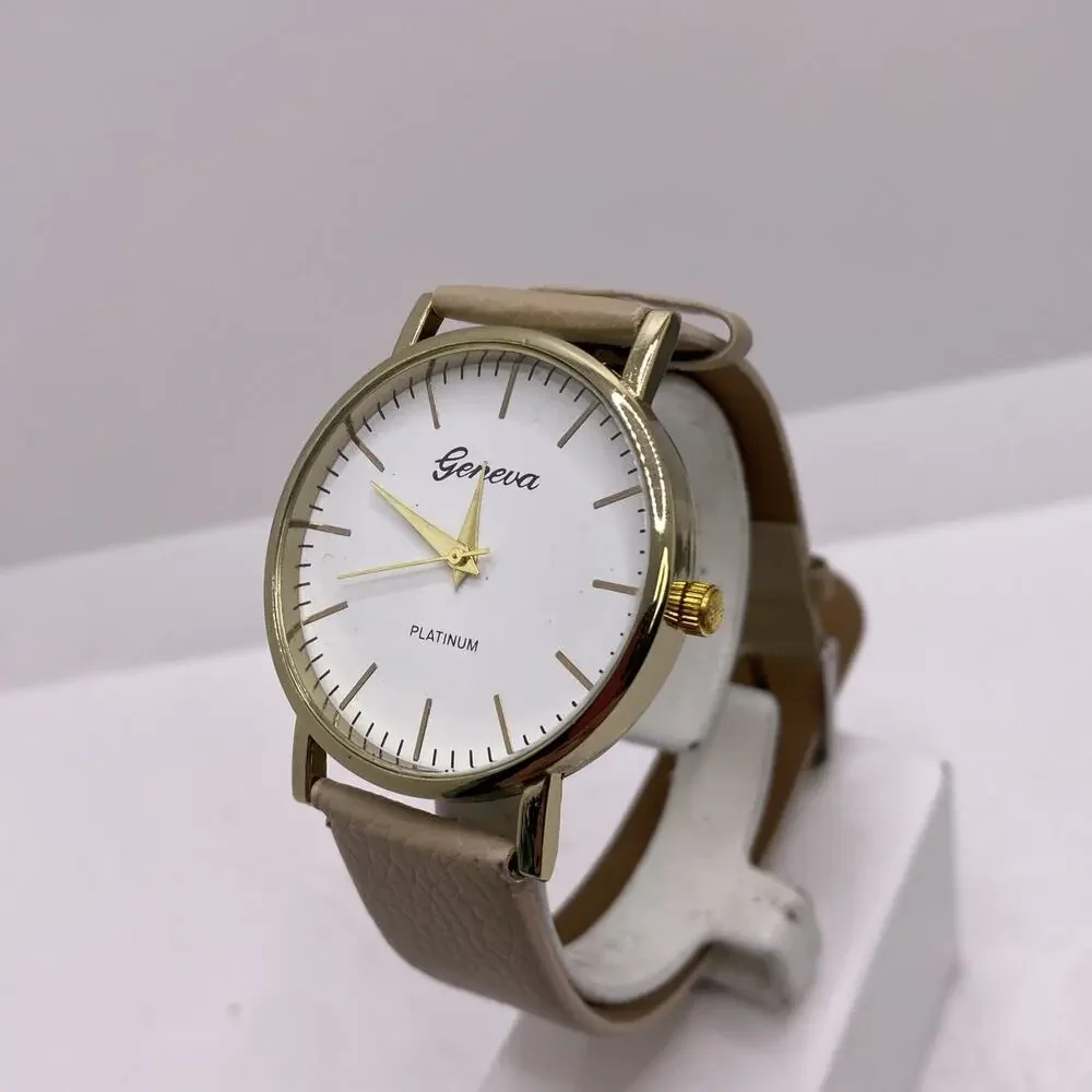 Geneva Gold Tone Watch Works New Battery